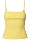 Nanushka Arenda Tank Top In Lime Polyurethane Blend In Yellow