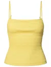 Nanushka Arenda Tank Top In Lime Polyurethane Blend In Yellow