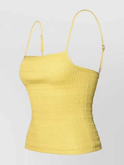 Nanushka Arenda Tank Top In Lime Polyurethane Blend In Yellow