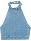 Nanushka Blue Arina Denim Top In Blue