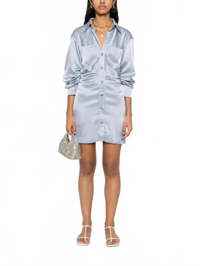 Nanushka Arona Dress In Ice Blue