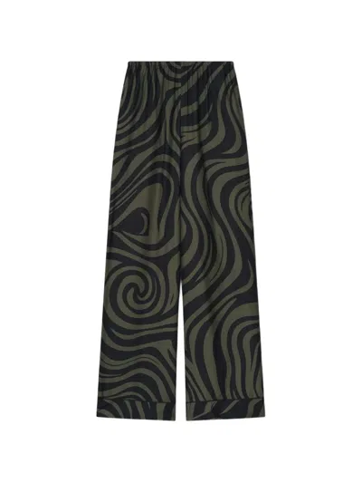 Nanushka Arveen Swirl-print Elasticated-waist Trousers In Black