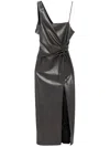 Nanushka Asymmetric Midi Dress In 灰色