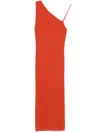 Nanushka Asymmetric Midi Dress In Orange
