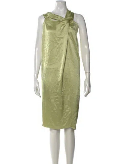 Pre-owned Nanushka Asymmetrical Knee-length Dress In Green
