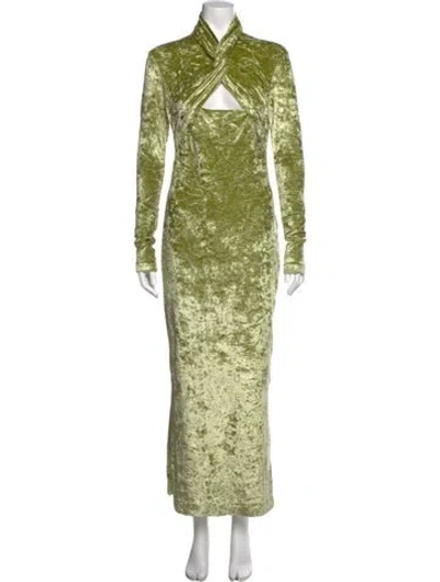 Pre-owned Nanushka Asymmetrical Long Dress In Green