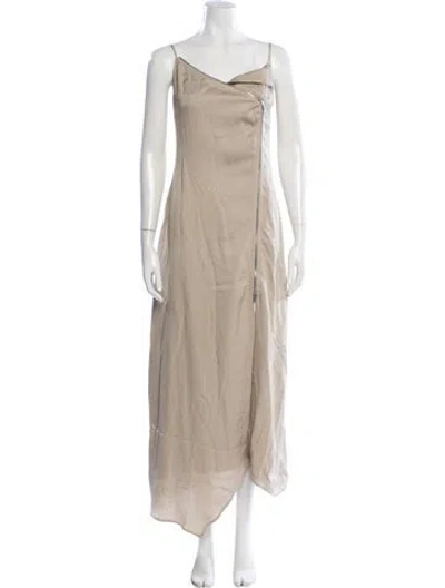 Pre-owned Nanushka Asymmetrical Long Dress W/ Tags In Neutral
