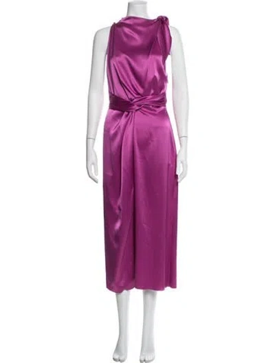 Pre-owned Nanushka Asymmetrical Midi Length Dress In Purple