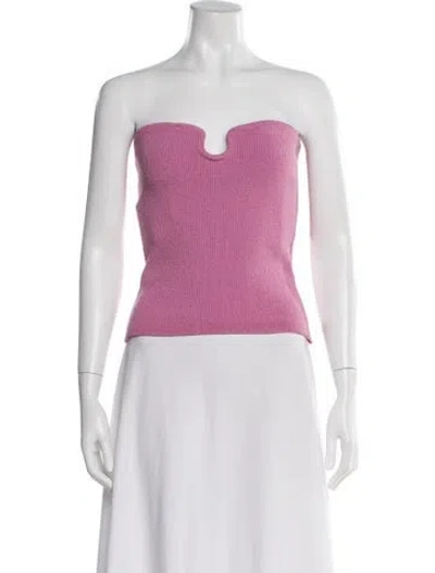 Pre-owned Nanushka Asymmetrical Sleeveless Crop Top W/ Tags In Pink