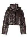 Nanushka + Net Sustain Aveline Cropped Padded Okobor Jacket In Brown