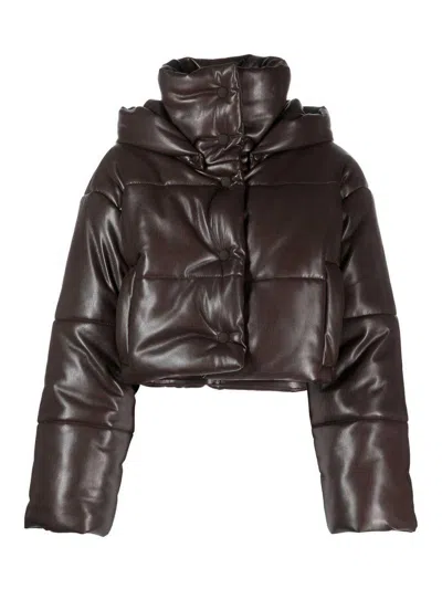 Nanushka Aveline Leather Jacket In Brown