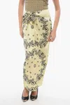 Nanushka Bandana Motif Silk Nicolet Sarong Skirt In Yellow