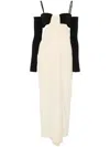 Nanushka Bandeau Draped Maxi Dresss In Neutrals