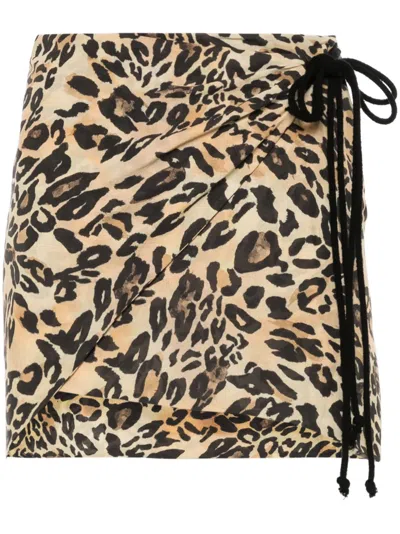 Nanushka Baruba High-waist Miniskirt In Neutrals
