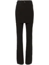 Nanushka Basy Ribbed-knit Flared Trousers In Brown