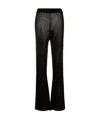 Nanushka Bazia Crochet-knit Slim Trousers In Black