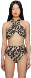 Nanushka Saura Bikini Top In Brushtroke Animal