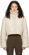Nanushka Beige Aveline Vegan Leather Jacket In Creme