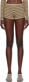 Nanushka Beige Ferra Shorts In Multicolor Stripe