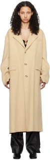 Nanushka Veda Single-breasted Coat In Creme