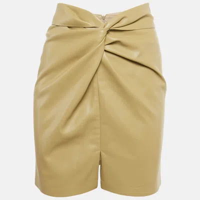 Nanushka Beige Vegan Leather Sarong Mini Skirt In Neutral