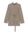 Nanushka Belted Check-pattern Mini Dress In Brown