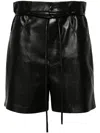 Nanushka Belted Faux-leather Shorts In Black