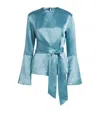 Nanushka Ilon Belted Blouse In Blue