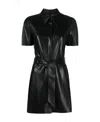 Nanushka Black Halli Shirt Vegan Leather Dress In Black