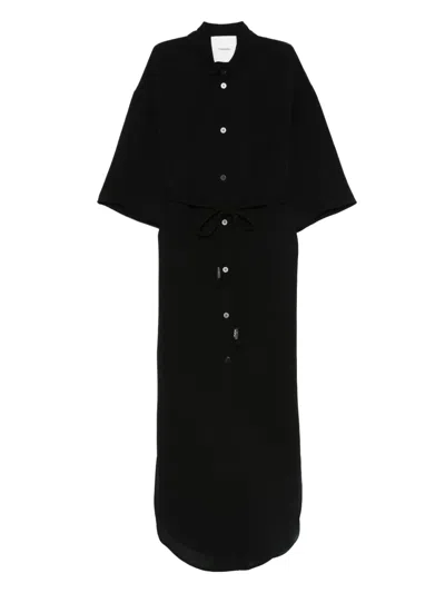 Nanushka Belted Shirt Dress In Black