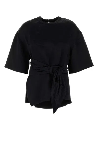 Nanushka Black Satin Besia T-shirt