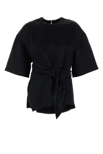 NANUSHKA T-SHIRT BESIA IN RASO NERO  DONNA
