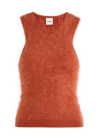 Nanushka Bianka Brushed Cashmere Tank In Red