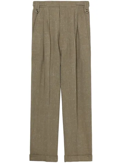 Nanushka Biba Slim-cut Tweed Trousers In 中性色