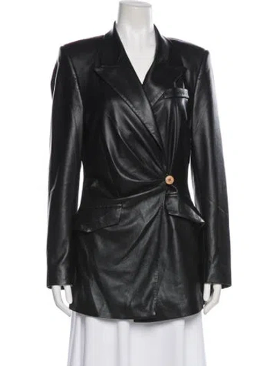 Pre-owned Nanushka Biker Jacket In Black