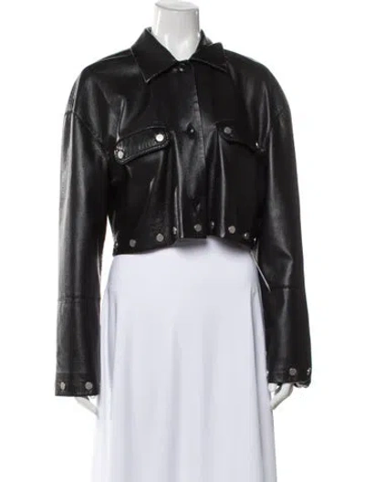 Pre-owned Nanushka Biker Jacket In Black