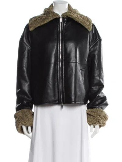 Pre-owned Nanushka Biker Jacket In Black