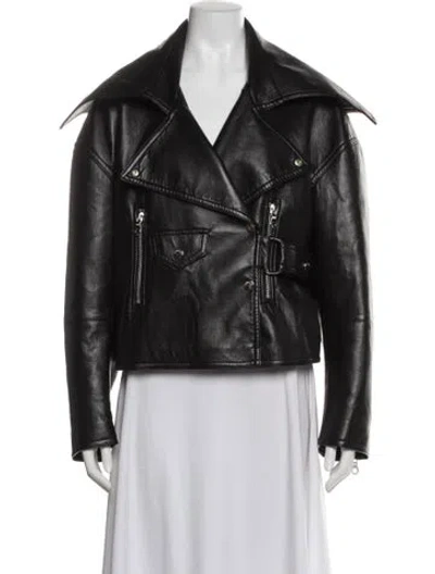 Pre-owned Nanushka Biker Jacket In Black