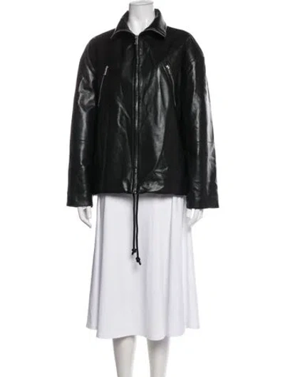 Pre-owned Nanushka Biker Jacket In Black