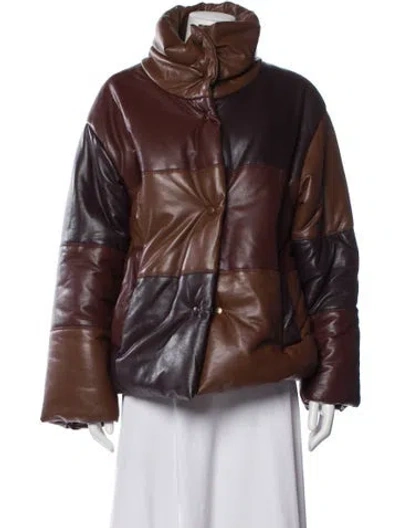Pre-owned Nanushka Biker Jacket In Brown