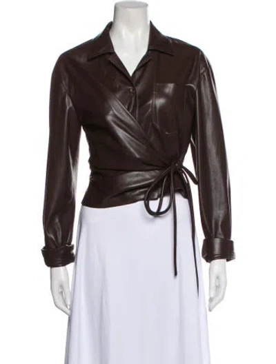 Pre-owned Nanushka Biker Jacket In Brown