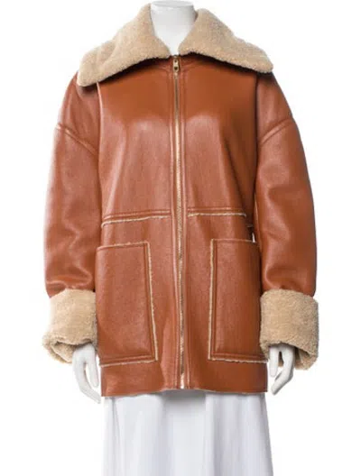 Pre-owned Nanushka Biker Jacket In Brown