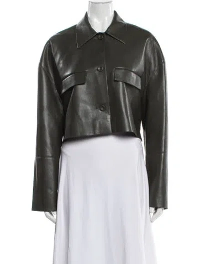 Pre-owned Nanushka Biker Jacket In Gray