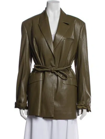 Pre-owned Nanushka Biker Jacket In Green