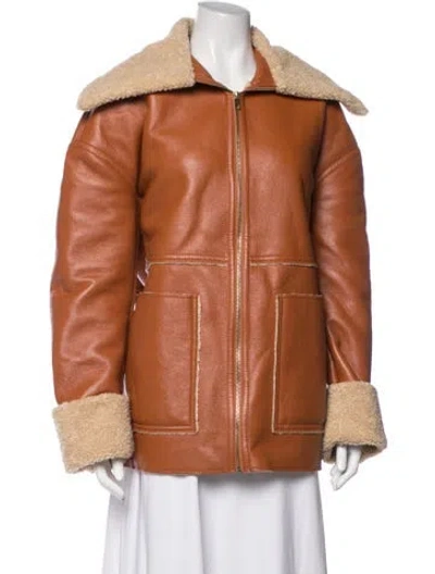 Pre-owned Nanushka Biker Jacket In Orange