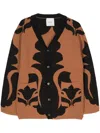 Nanushka Boan Patterned-jacquard Cardigan In Braun