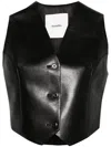 NANUSHKA ARNONA CROPPED VEST - WOMEN'S - POLYESTER/BONDED LEATHER/POLYURETHANE/POLYAMIDEVISCOSEPOLYESTER