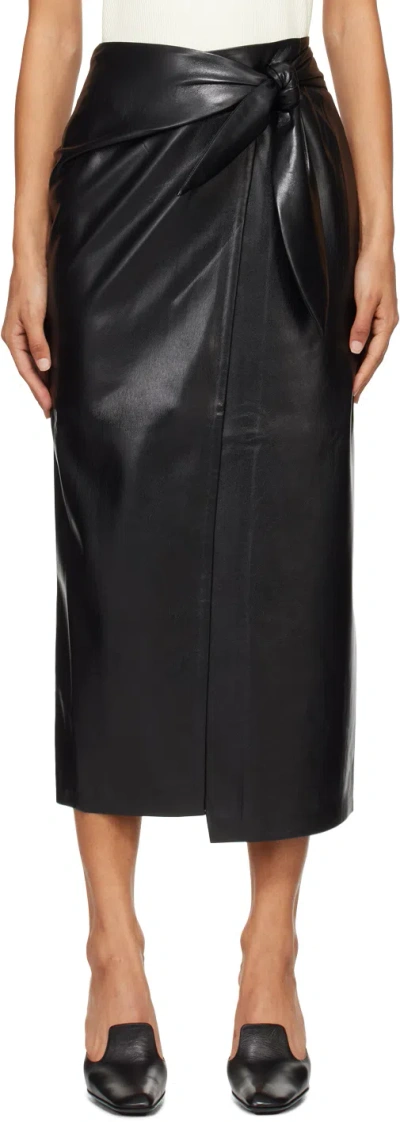 Nanushka Black Carola Vegan Leather Maxi Skirt