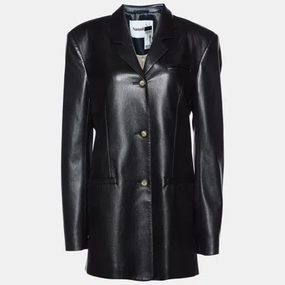 Pre-owned Nanushka Black Faux Leather Mersey Jacket S