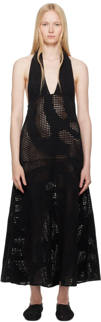 Nanushka Black Fotini Midi Dress